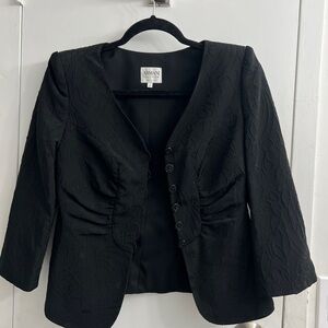 Armani Collezioni Women's Black Textured Blazer